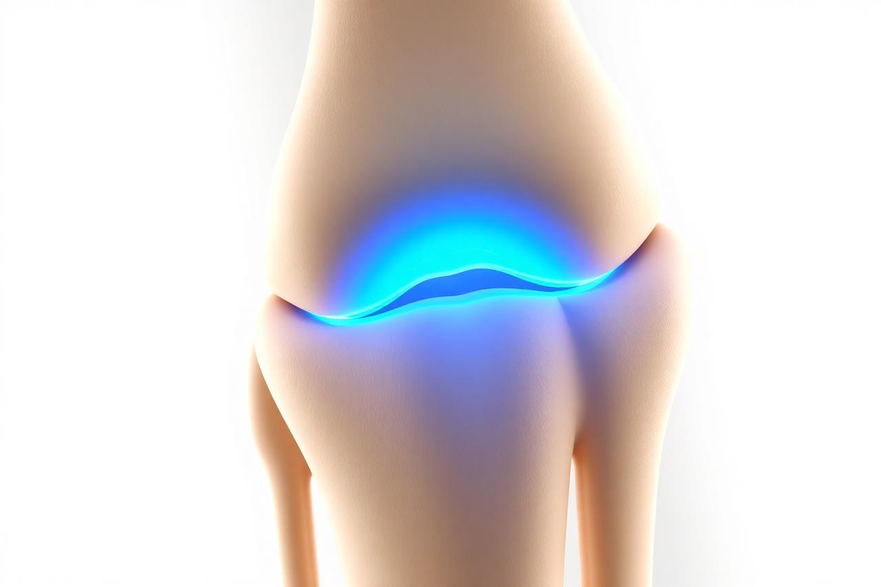 Medical render of knee cartilage regeneration