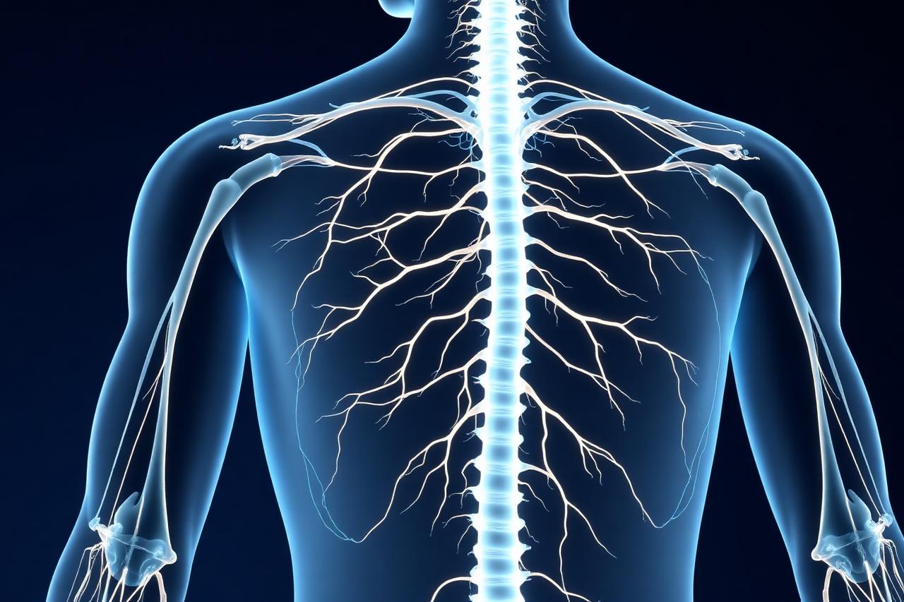 Render of the human nervous system and spinal cord