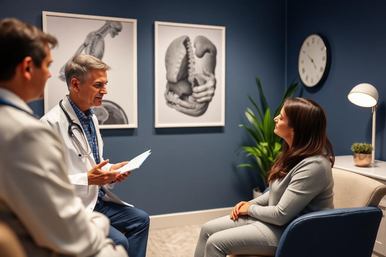Neurologist explaining nerve health to a patient