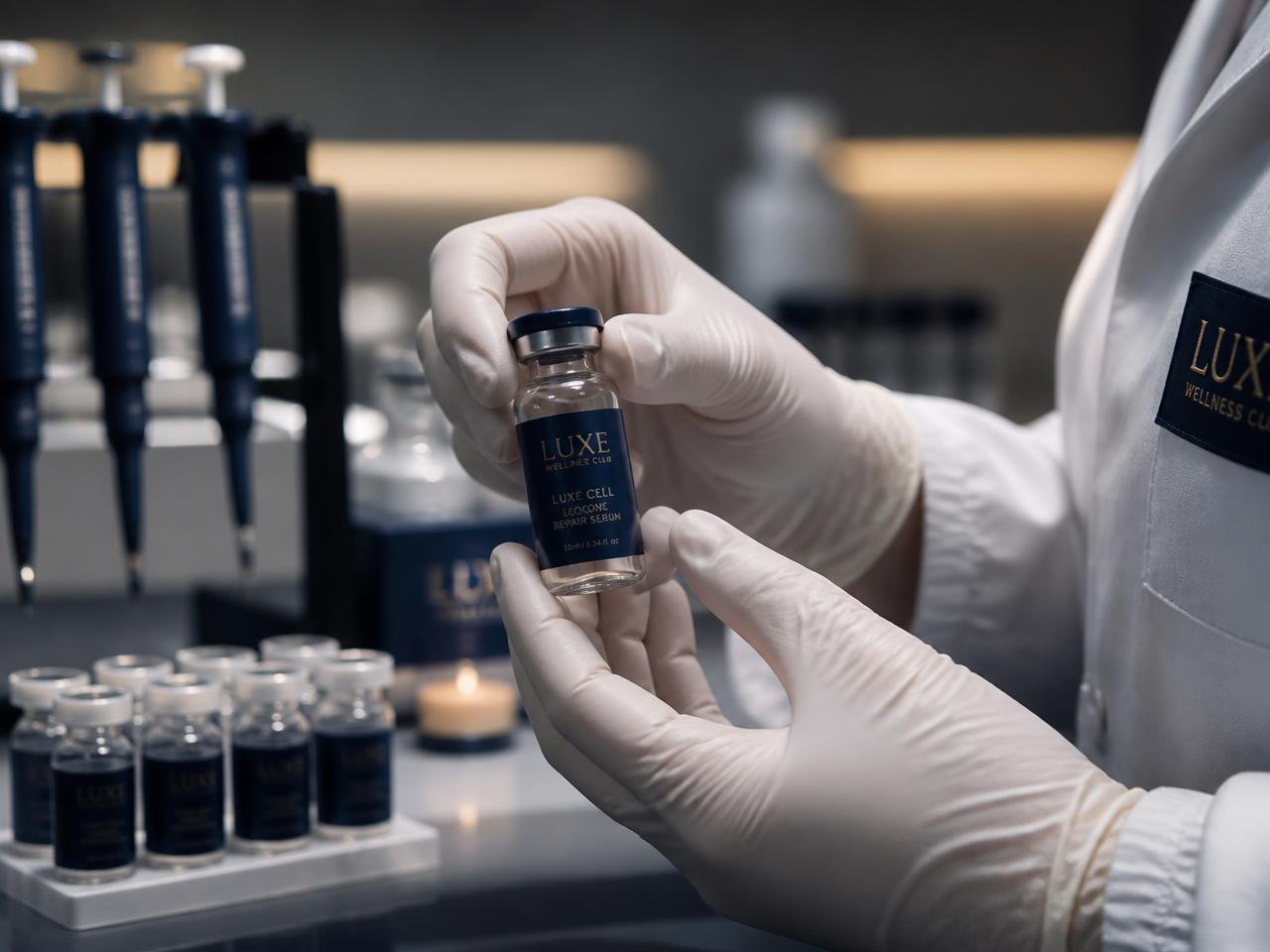LINNA clinical team preparing a peptide vial